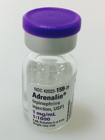 Adrenalin® Alpha and Beta Adrenergic Agonist Epinephrine 1 mg / mL (1:1000) Injection Single Use Vial 1 mL SDV (NDC # 42023-0159-25) (Previous repack #52584-159-25) by Par Sterile Products LLC  ID 0404-9810-01